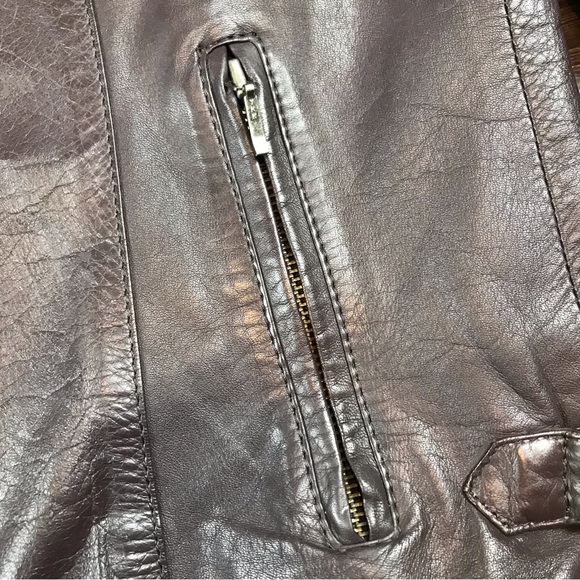 Golden State Men’s Vintage Full Zip Dark Cherry Brown Leather Fashion Jacket 38 - Picture 5 of 12